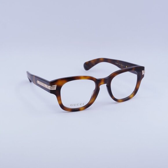 Gucci GG1518O 002 Eyeglasses Havana 51mm Square Frame - Picture 1 of 11